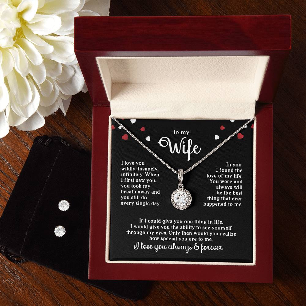 Wife Necklace & Earring Gift Set