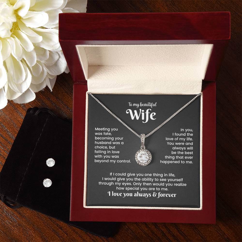 Wife Necklace & Earring Gift Set