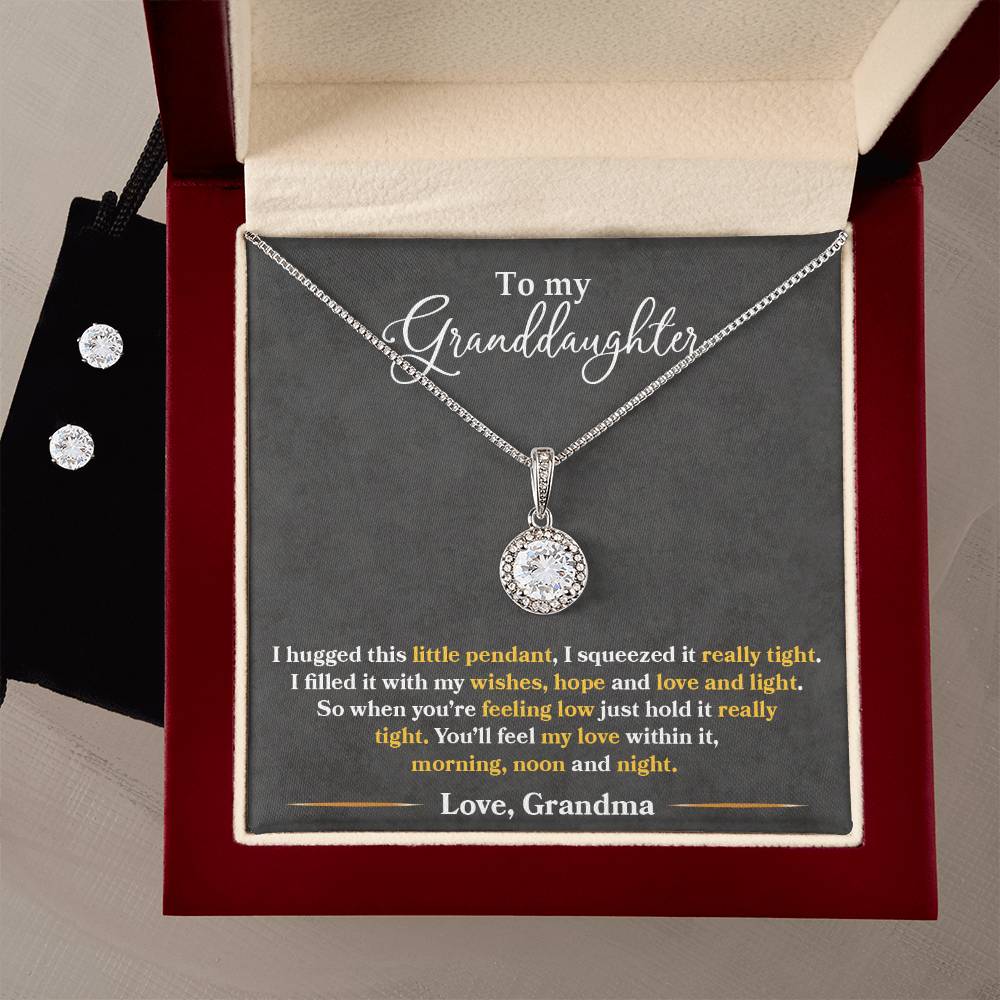 Eternal Hope Necklace and Earring Set for Granddaughter - Perfect Gift for Any Occasion-[Heartfelt Family Gift]
