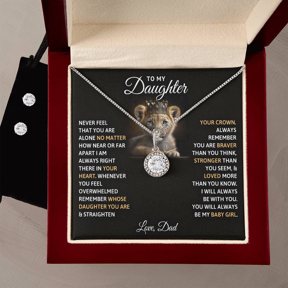 Eternal Hope Necklace and Earring Set - From Dad to Daughter Perfect Gift for Any Occasion-[Heartfelt Family Gift]