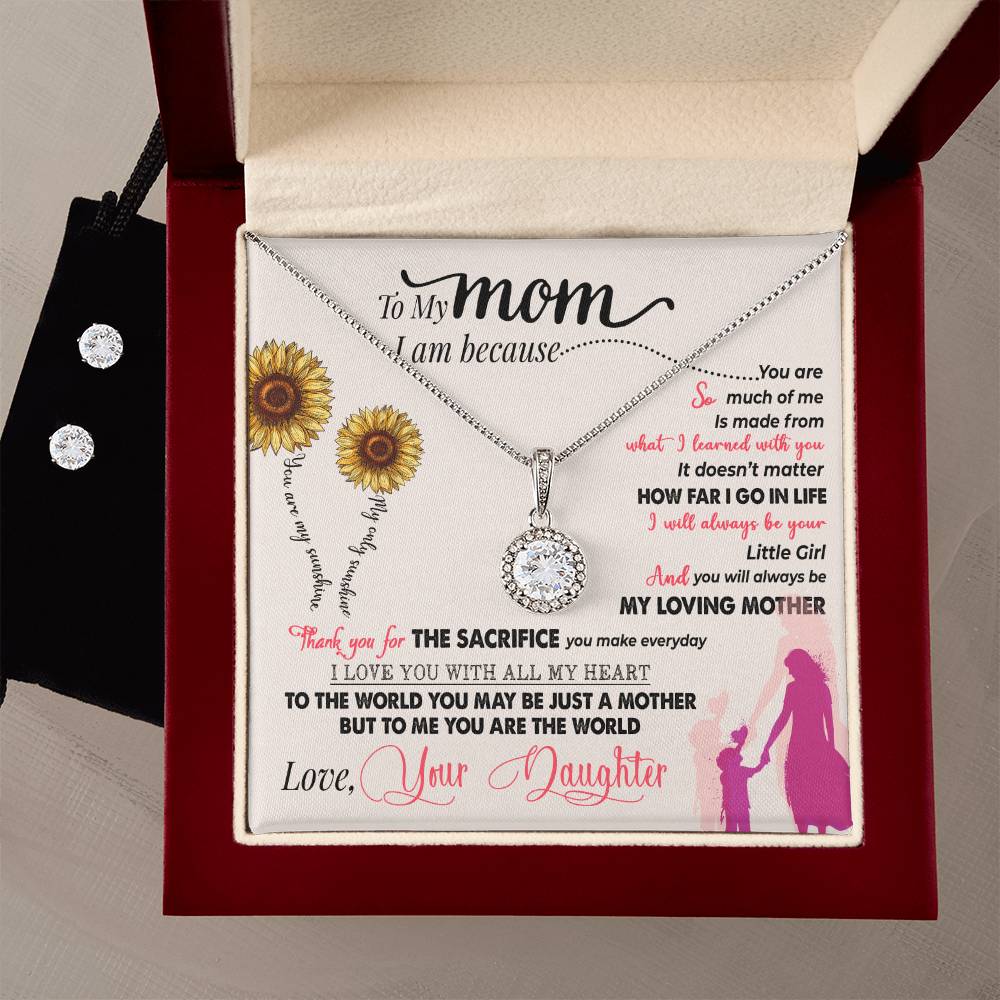 Mom You Are My Sunshine Hope Necklace and Earring Set-[Heartfelt Family Gift]