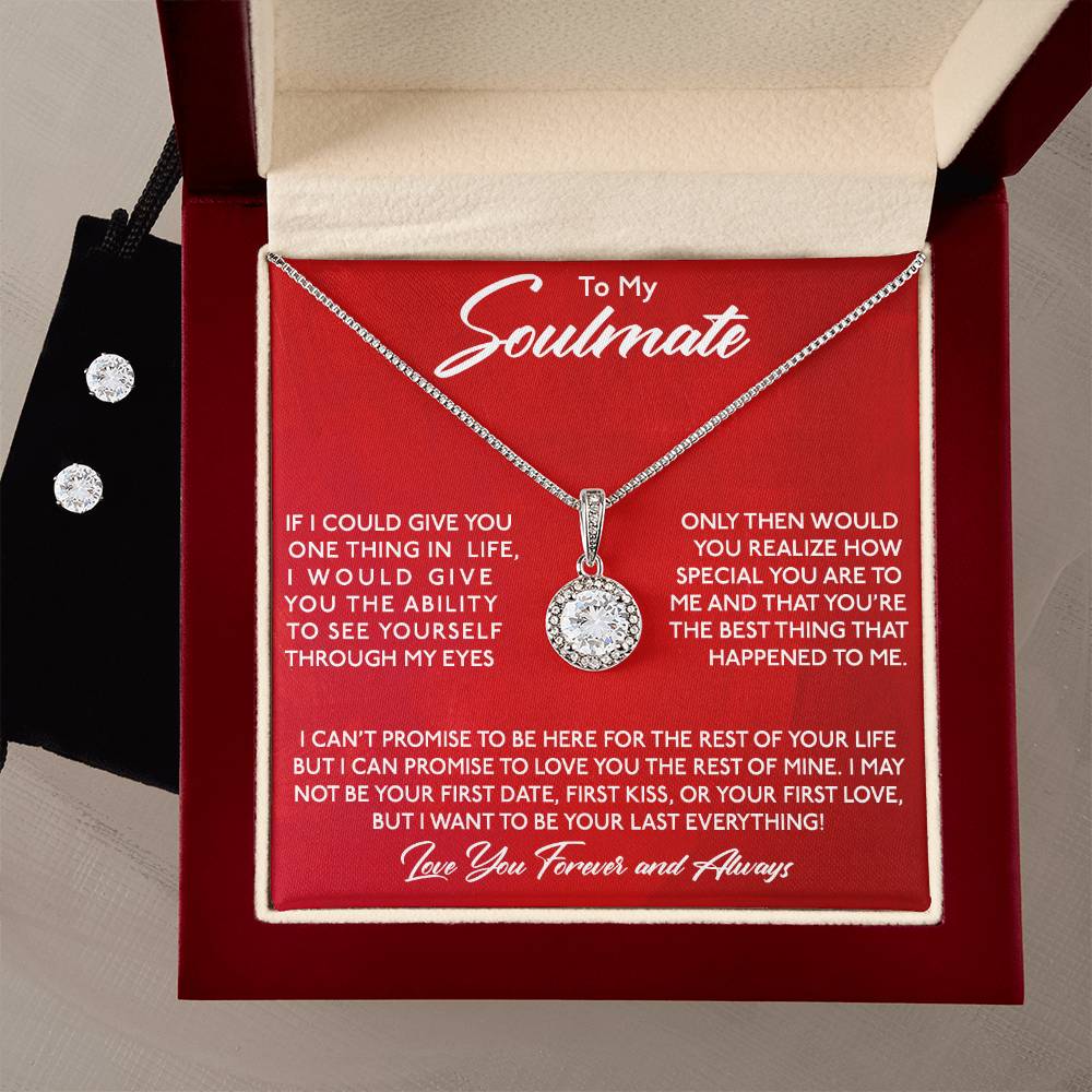 Soulmate Hope Necklace  Earring Set - Personalized Jewelry for Couples-[Heartfelt Family Gift]