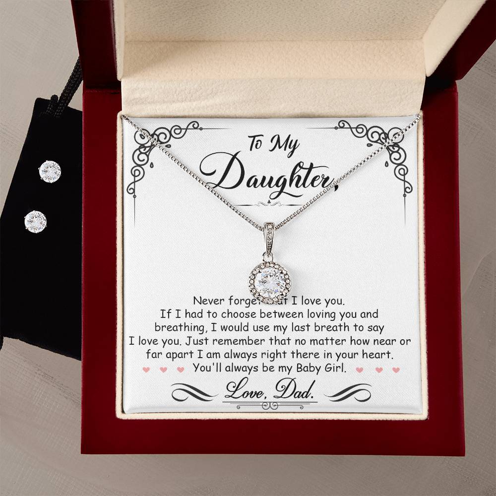 My Daughter My Baby Girl Hope Necklace  Earring Set  Adorable Jewelry Gift-[Heartfelt Family Gift]