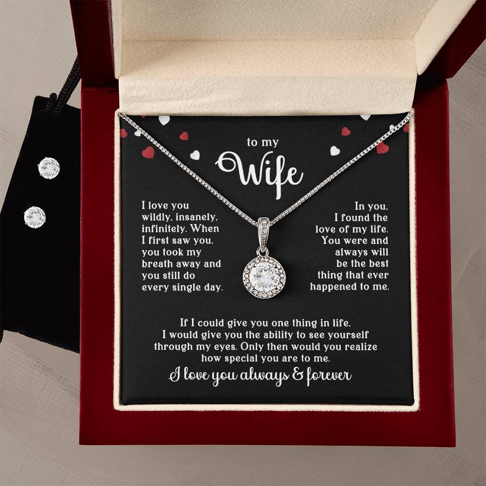 Wife Necklace & Earring Gift Set