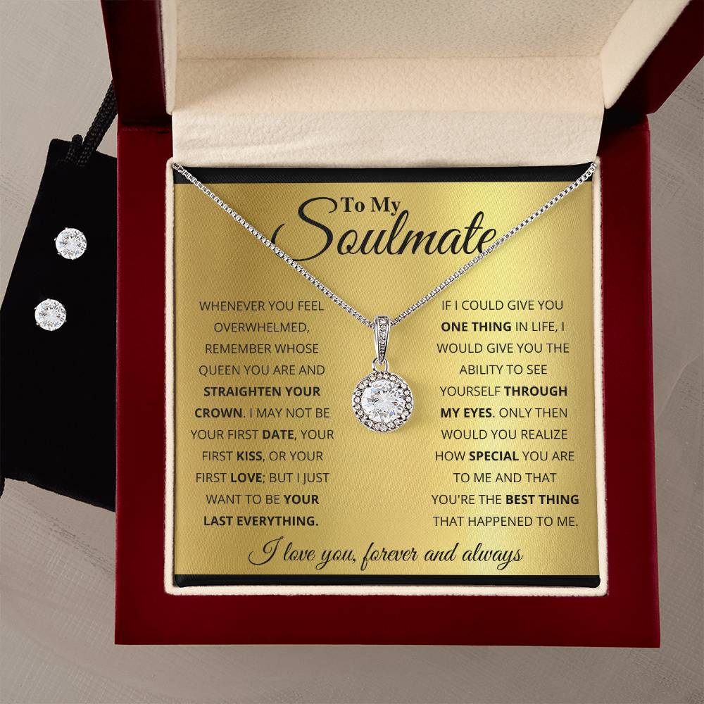 Eternal Hope Soulmates Necklace and Earring Set-[Heartfelt Family Gift]