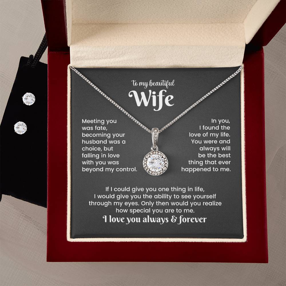 Wife Necklace & Earring Gift Set