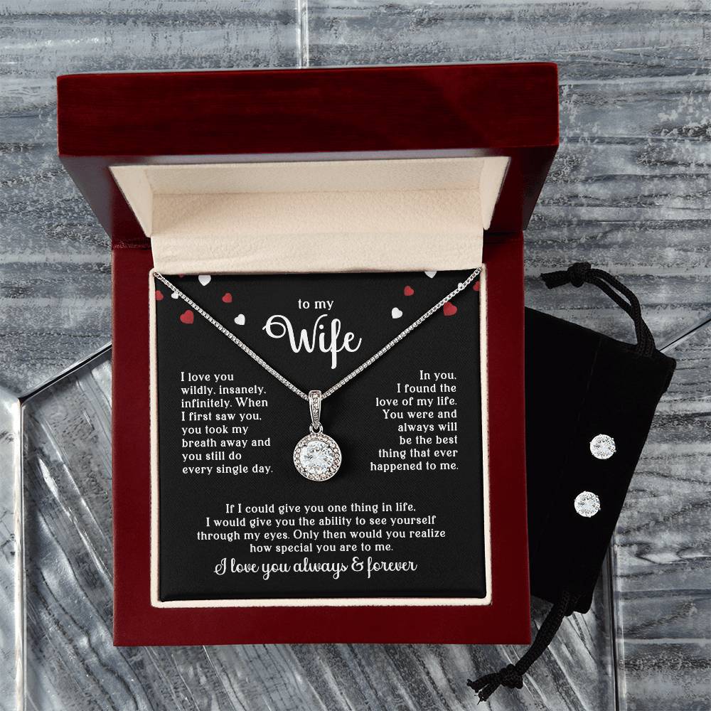 Wife Necklace & Earring Gift Set