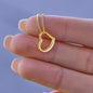 18K Yellow Gold Delicate Heart Necklace-[Heartfelt Family Gift]