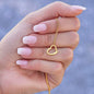 18K Yellow Gold Delicate Heart Necklace-[Heartfelt Family Gift]