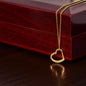 18K Yellow Gold Delicate Heart Necklace-[Heartfelt Family Gift]