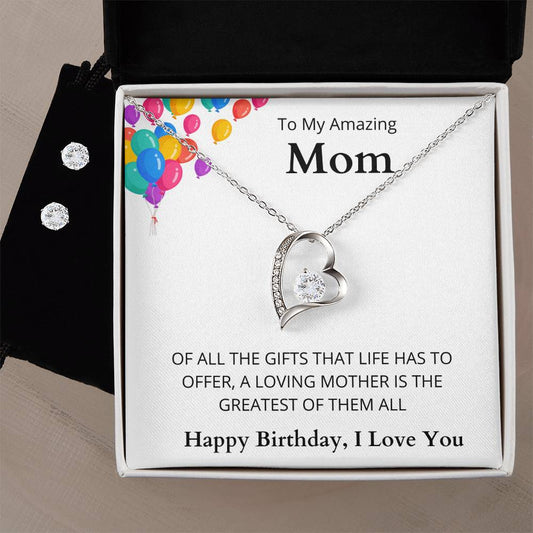 amazing momwife white background (4) Heart Necklace and Earring Set-[Heartfelt Family Gift]