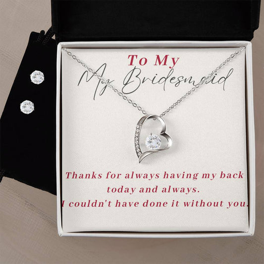 Bridesmaid Necklace and Earring Set-[Heartfelt Family Gift]