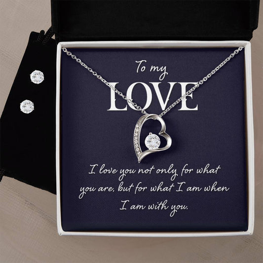 My Love Necklace and Earring Set-[Heartfelt Family Gift]
