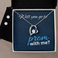 Prom Invitation Heart Necklace and Earring Set-[Heartfelt Family Gift]