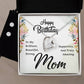 Happy Birthday Mom Heart Necklace and Earring Set-[Heartfelt Family Gift]