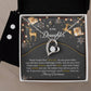 Christmas Reindeer Black Daughter Heart Necklace and Earring Set-[Heartfelt Family Gift]