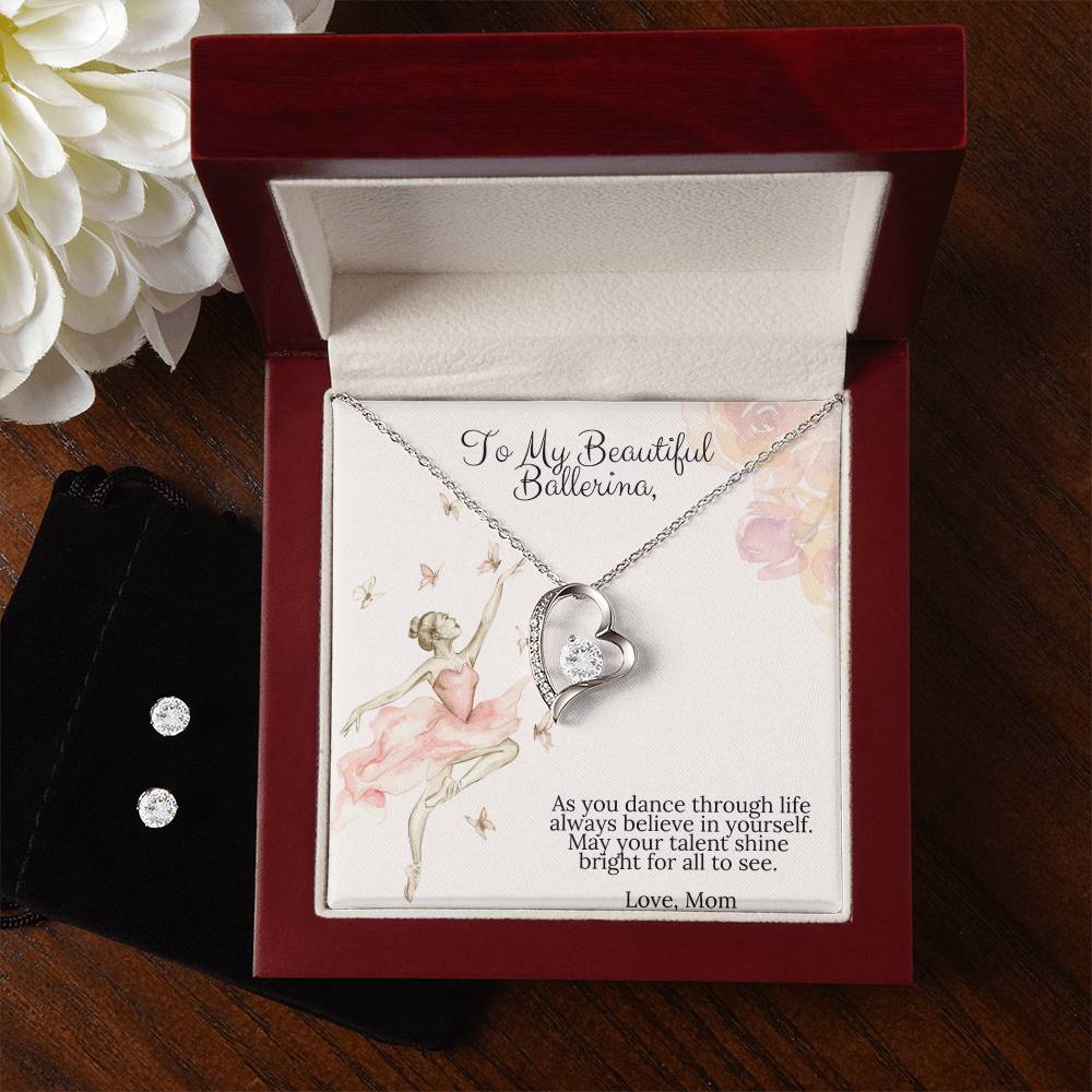 Copy of Ballerina2 MC Template Heart Necklace and Earring Set-[Heartfelt Family Gift]