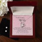 Beautiful Wife Heart Necklace and Earring Set-[Heartfelt Family Gift]