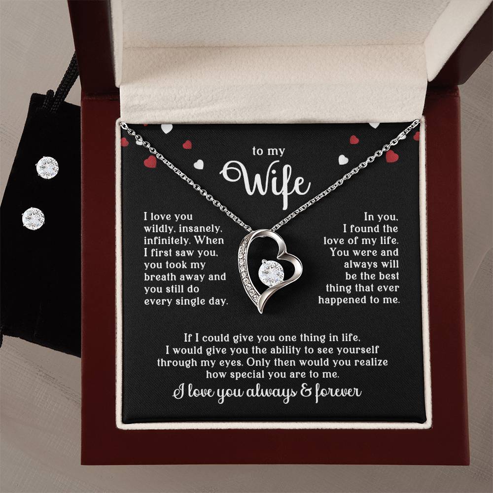 Wife Heart Necklace & Earring Set