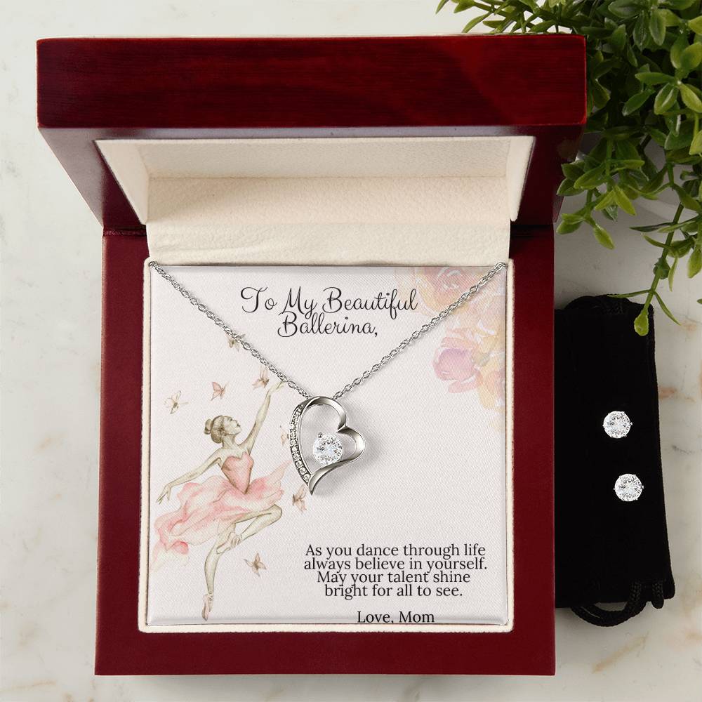 Copy of Ballerina2 MC Template Heart Necklace and Earring Set-[Heartfelt Family Gift]