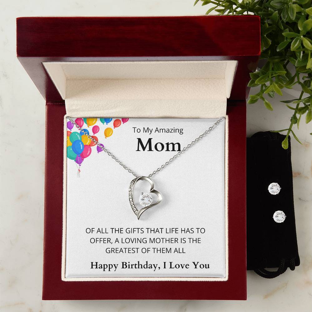 amazing momwife white background (4) Heart Necklace and Earring Set-[Heartfelt Family Gift]