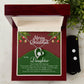 Christmas Green Red Daughter Heart Necklace and Earring Set-[Heartfelt Family Gift]