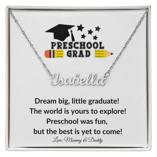Personalized Preschool Graduation Name Necklace-[Heartfelt Family Gift]