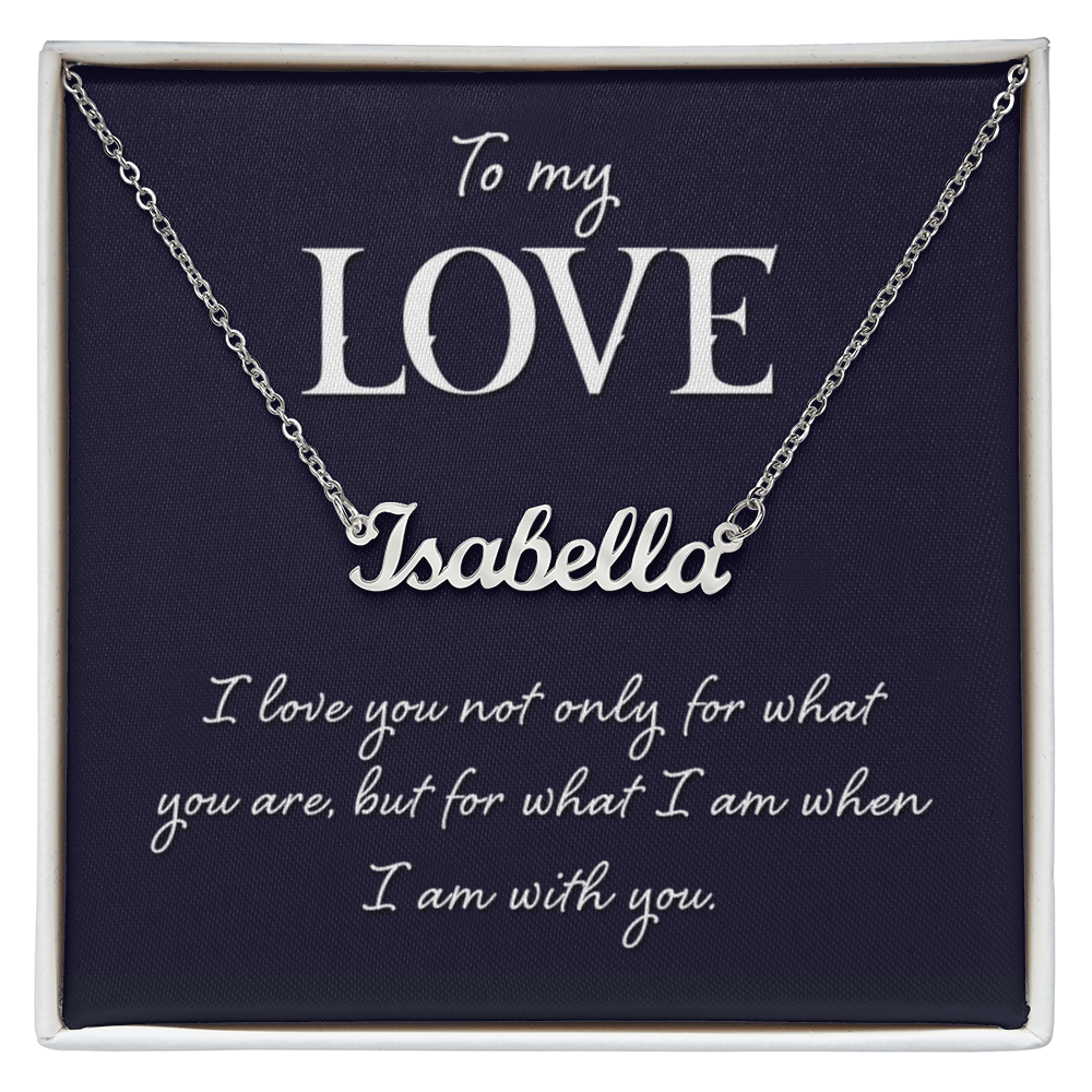 To My Love Name Necklace Gift for Wife Soulmate