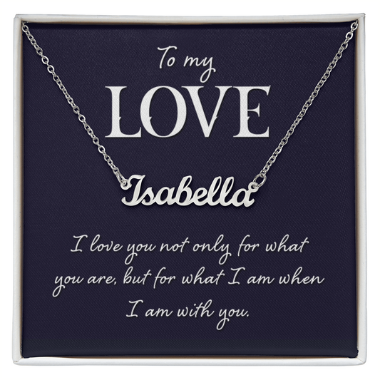 To My Love Name Necklace Gift for Wife Soulmate