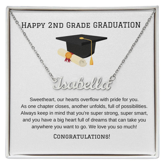 2nd Grade Graduation Name Necklace-[Heartfelt Family Gift]