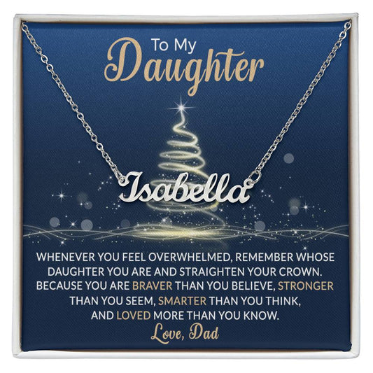 Custom Christmas Name Necklace for Daughter - Personalized Gift from Father-[Heartfelt Family Gift]