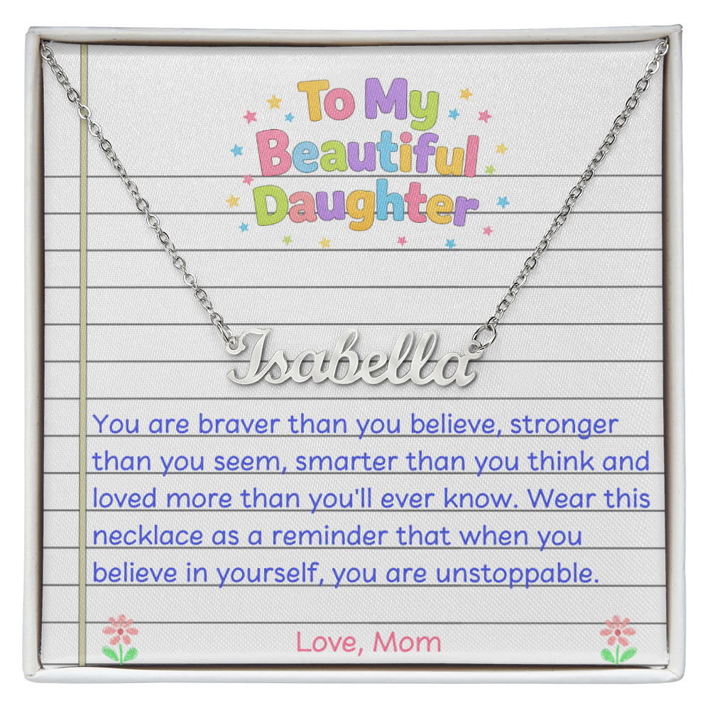 To My Beautiful Daughter Name Necklace