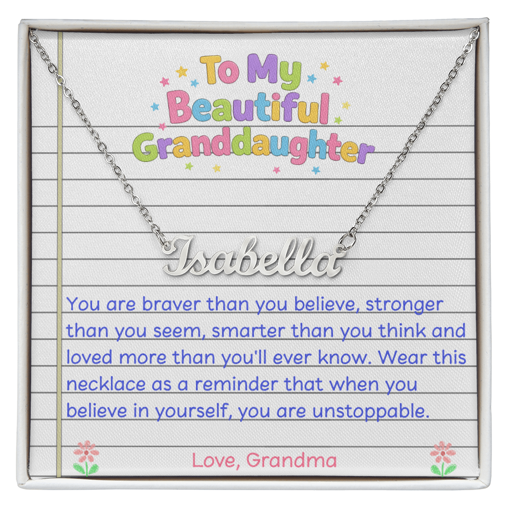 To My Beautiful Granddaughter Name Necklace