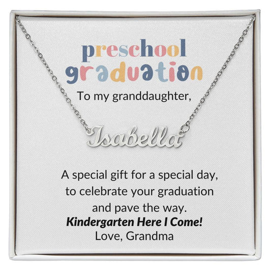 Preschool Name Necklace From Grandma-[Heartfelt Family Gift]