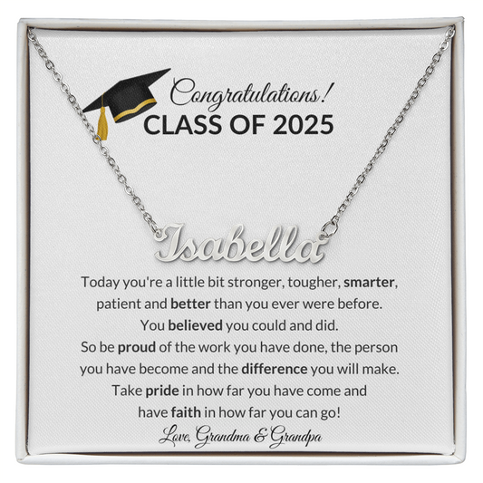 Class of 2025 Graduation Name Necklace