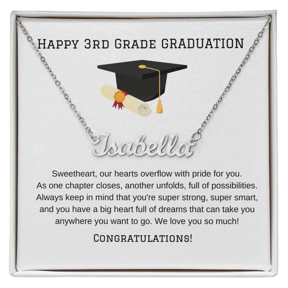 3rd Grade Graduation Name Necklace-[Heartfelt Family Gift]