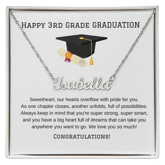 3rd Grade Graduation Name Necklace-[Heartfelt Family Gift]