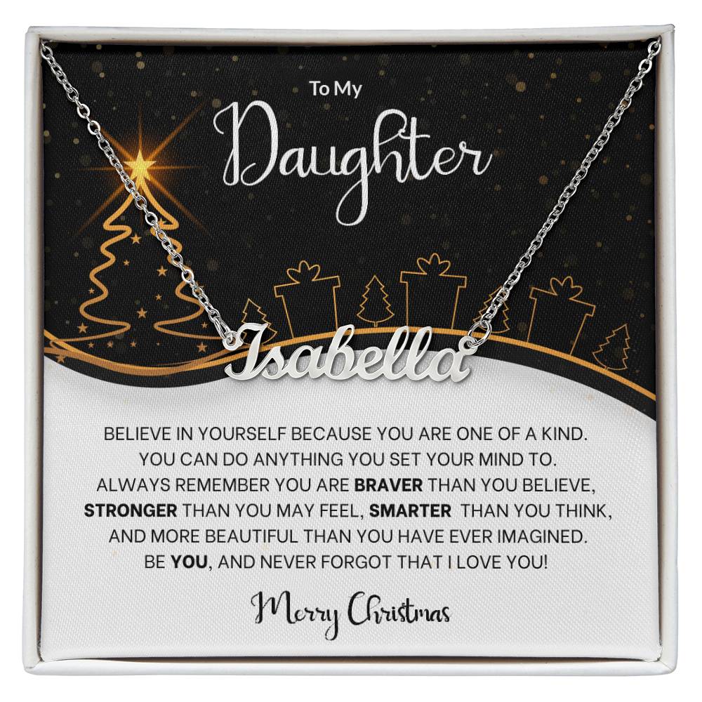 Believe in Yourself Christmas Name Necklace - Gift for Daughter-[Heartfelt Family Gift]