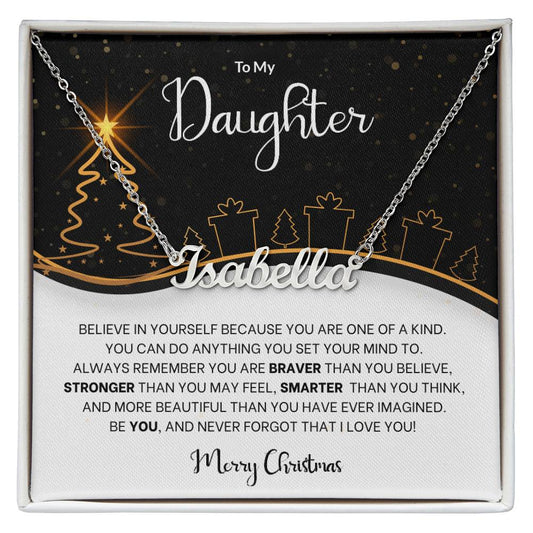 Believe in Yourself Christmas Name Necklace - Gift for Daughter-[Heartfelt Family Gift]