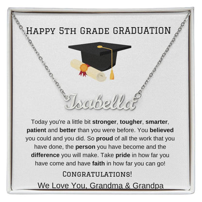 5th Grade Graduation Name Necklace from Grandma Grandpa-[Heartfelt Family Gift]