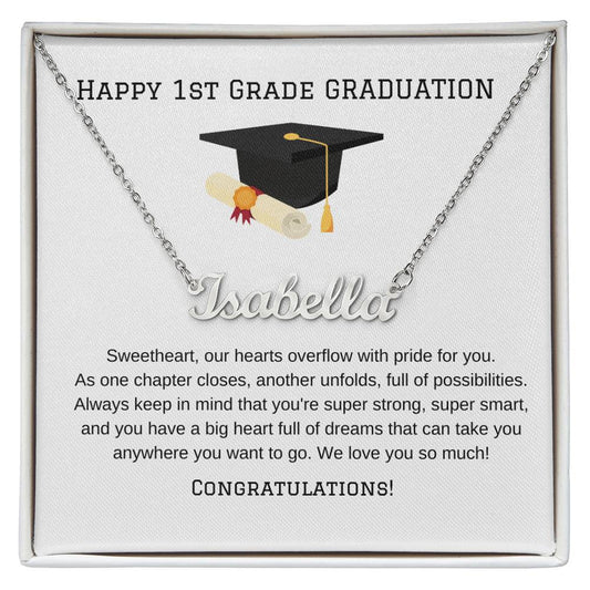 1st Grade Graduation Name Necklace-[Heartfelt Family Gift]