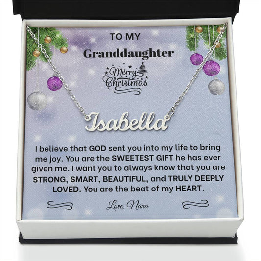 Merry Christmas Personalized Name Necklace - Custom Card-[Heartfelt Family Gift]