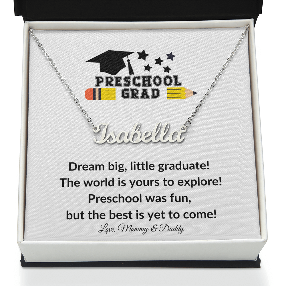 Personalized Preschool Graduation Name Necklace-[Heartfelt Family Gift]