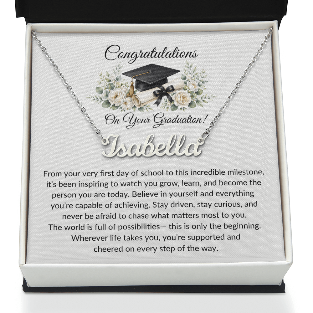 Graduation Name Necklace Gift