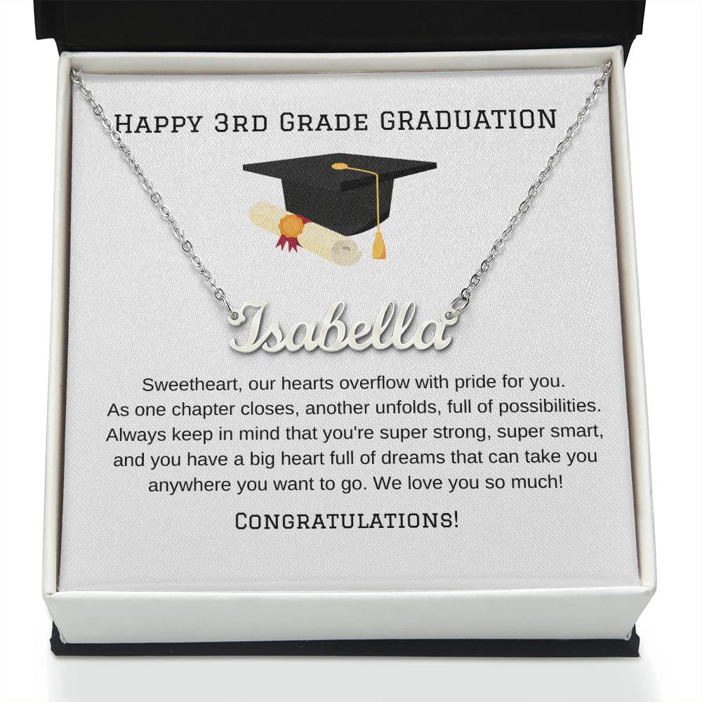 3rd Grade Graduation Name Necklace-[Heartfelt Family Gift]
