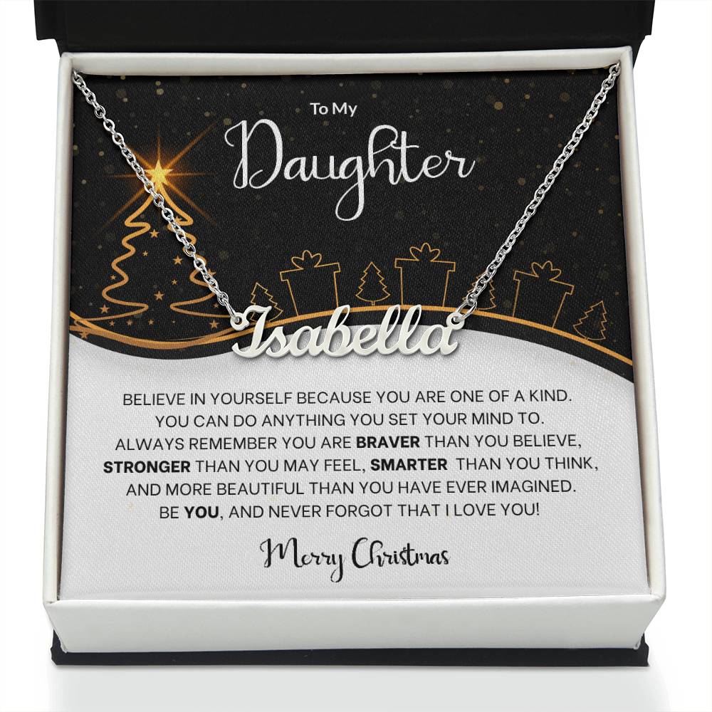 Believe in Yourself Christmas Name Necklace - Gift for Daughter-[Heartfelt Family Gift]
