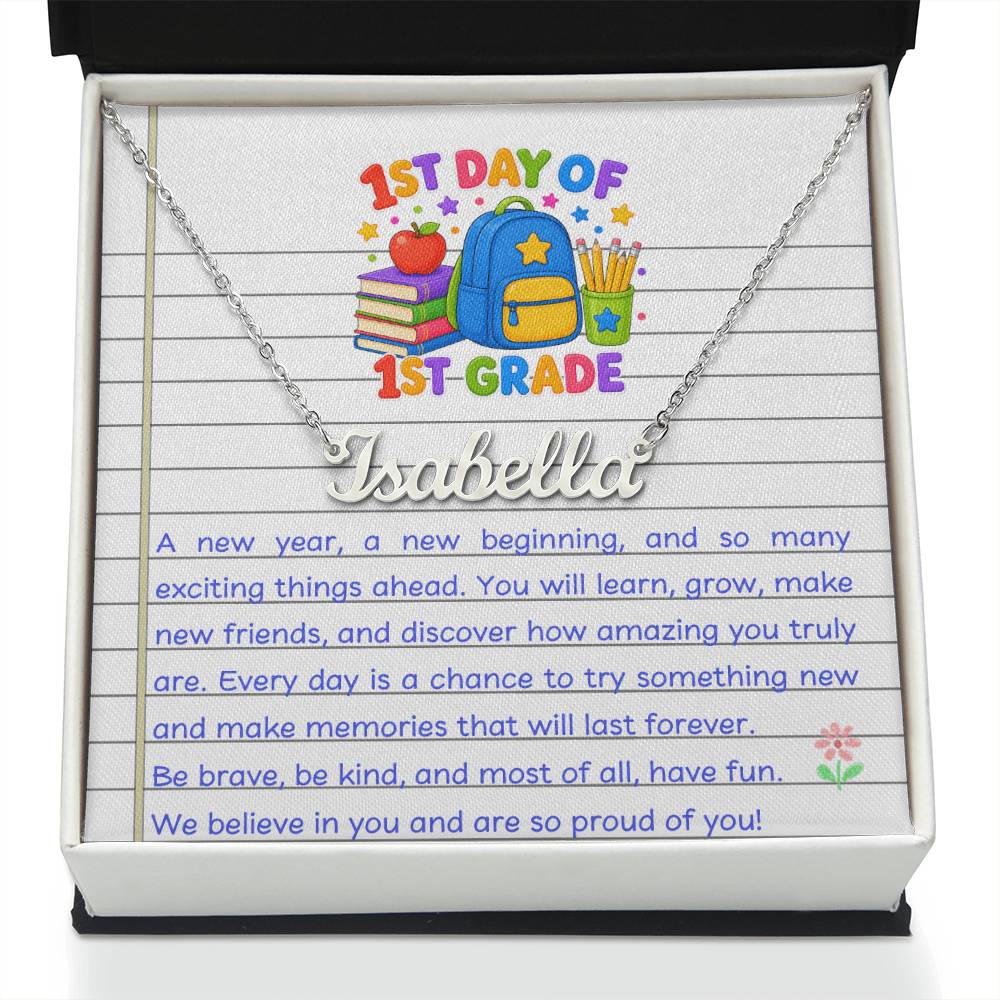 1st Day of 1st Grade Name Necklace