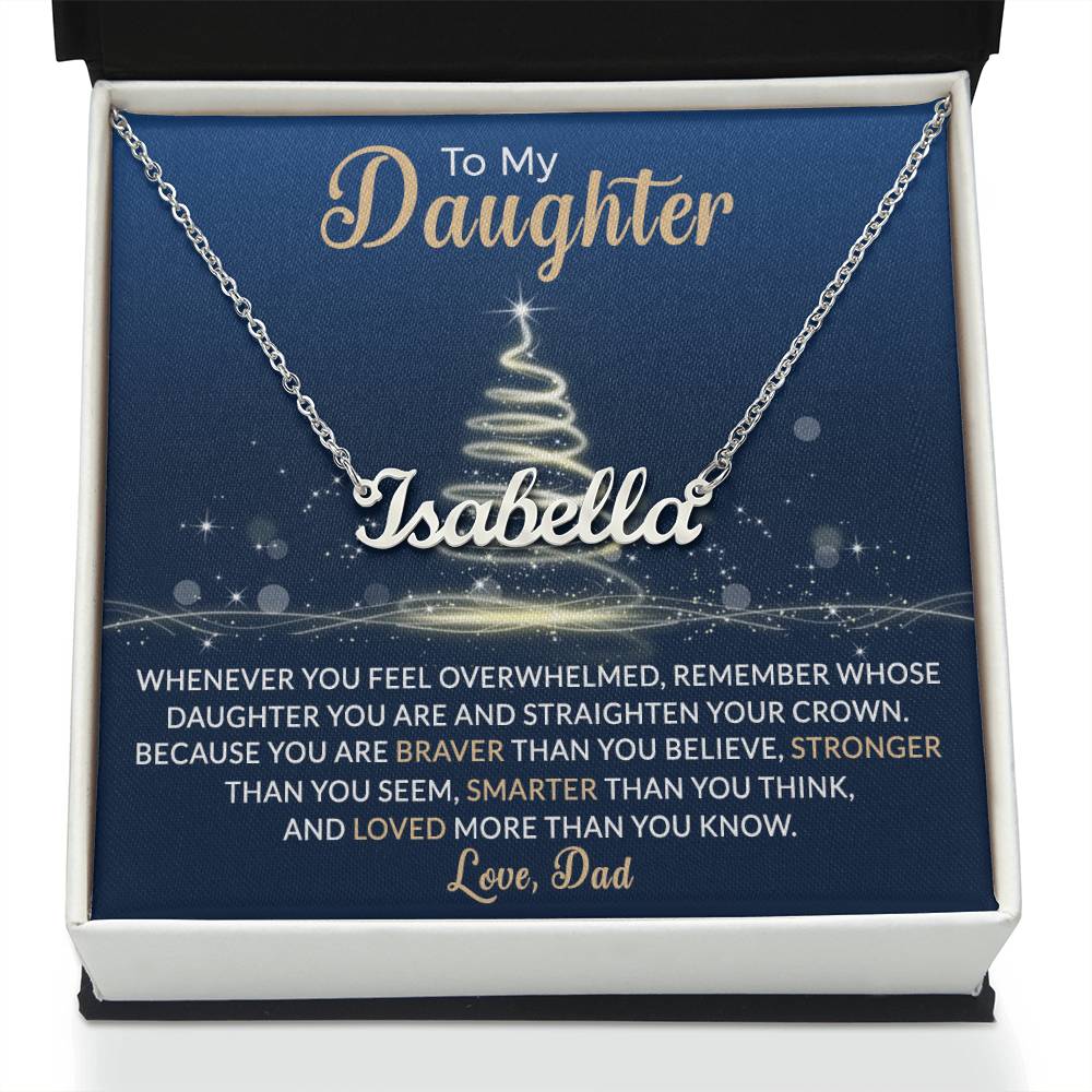 Custom Christmas Name Necklace for Daughter - Personalized Gift from Father-[Heartfelt Family Gift]