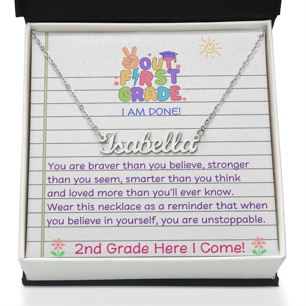Last Day Of 1st Grade Name Necklace