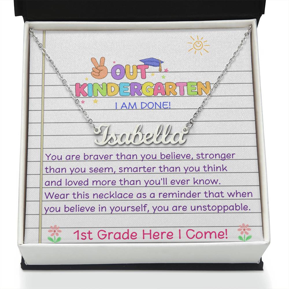 Last Day of Kindergarten Name Necklace